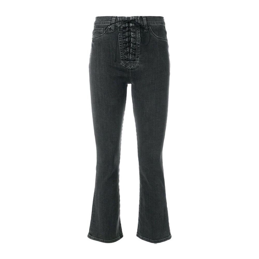 Hudson High-Rise Vintage Wash Lace-Up Flare Crop Boot 25 - Picture 2 of 10